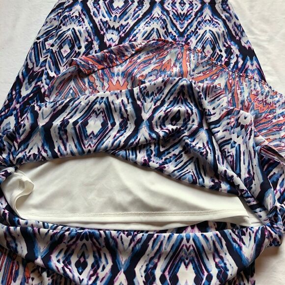 NY Collection Long skirt Small Orange, blue and white tie dye, 1/2 slip - Picture 5 of 8